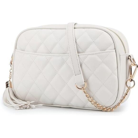 Handbags - Large Crossbody Bag Fits Wallet & Phone Multi-Pocket Design Trendy Faux Leather